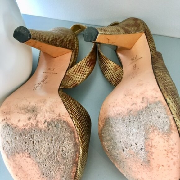 Report Signature Gold Gala platform cheetah print leather size 7.5 shoes - Picture 8 of 15